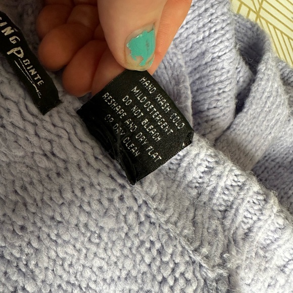 Crossing Pointe Lavender Sweater Cardigan Wool Blend Sweater Belted Size Large - Picture 9 of 14